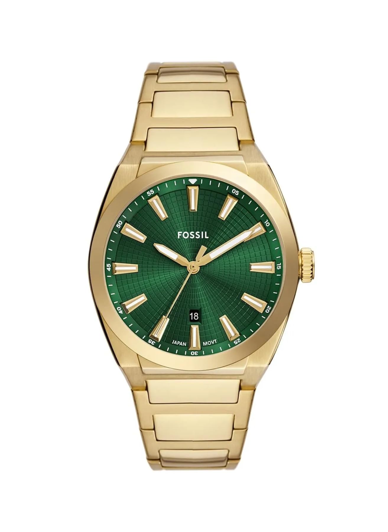 Fossil Everett Watch for Men, Quartz Three Hand Date Movement with Stainless Steel or Leather Strap