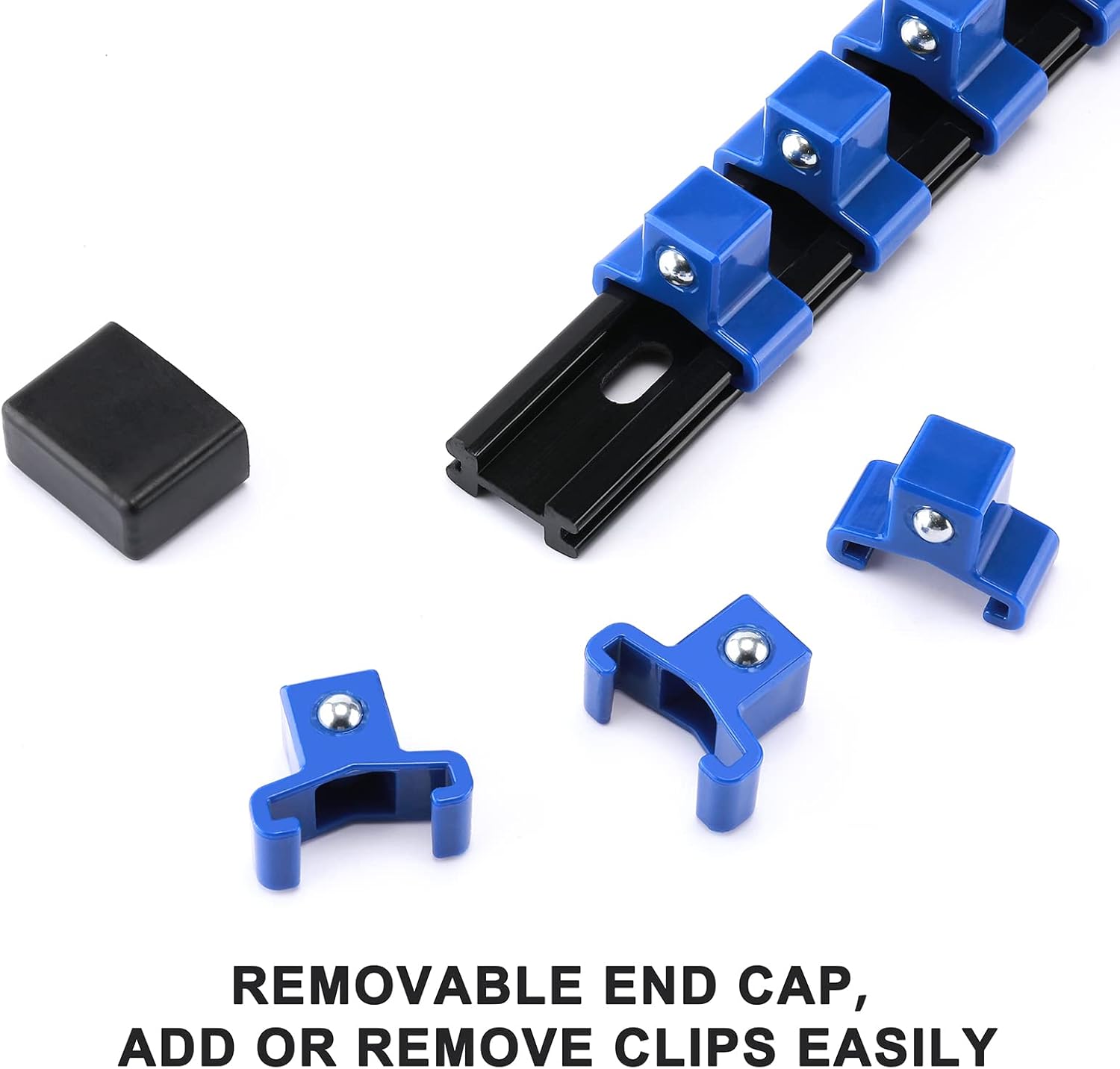 CASOMAN 6 Pieces 1/2″ Drive Socket Organizer Rails, SAE and Metric