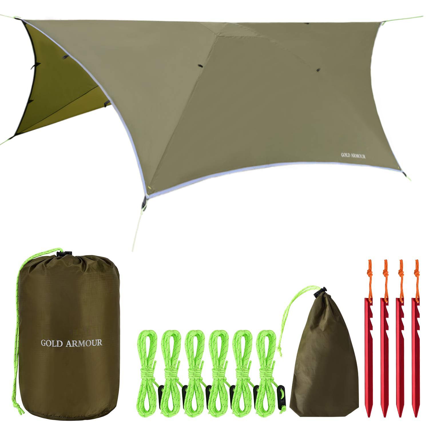 Gold Armour Rainfly Tarp For Hammock And For Tent Camping