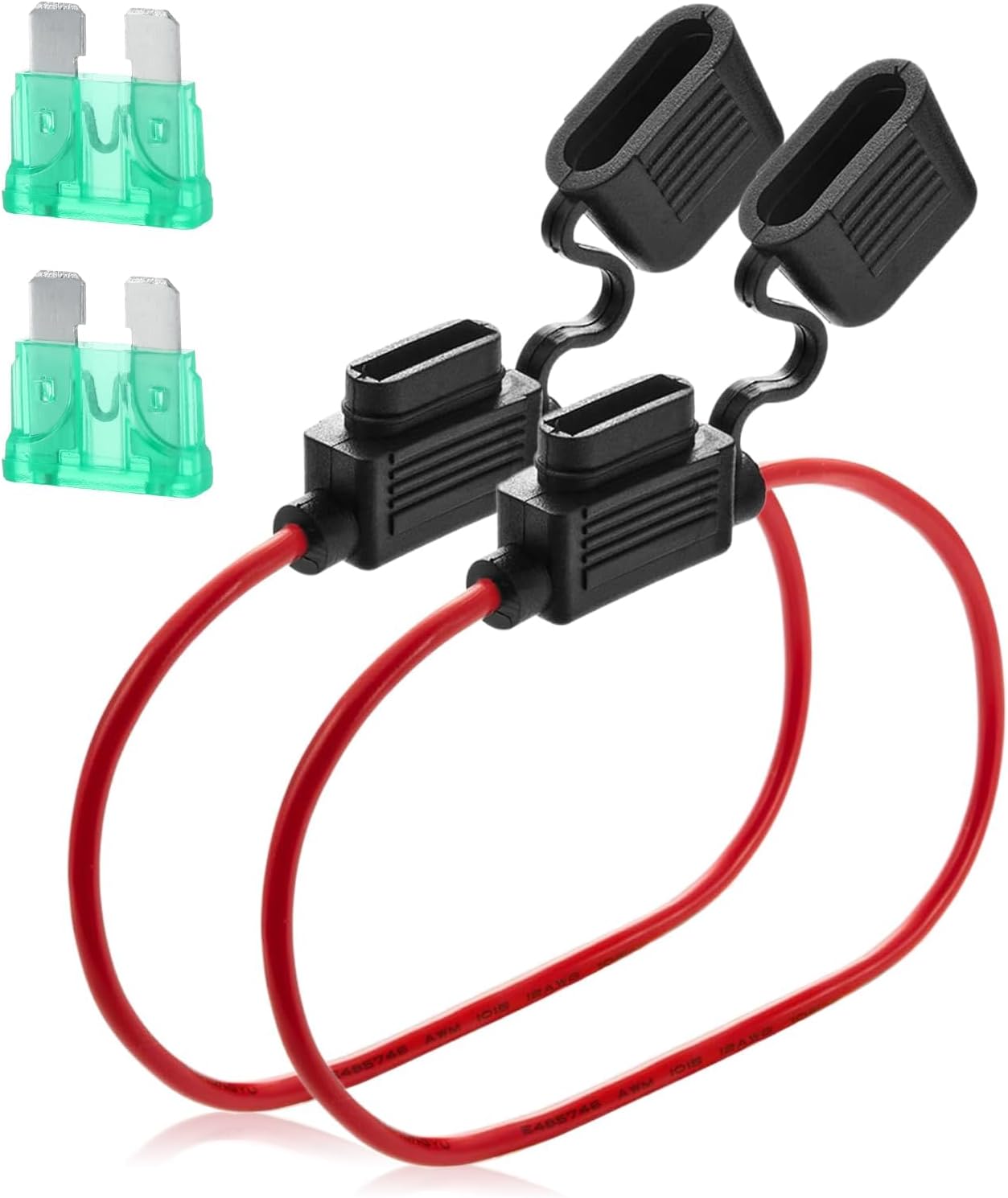 Enhance Vehicle Safety with Inline Fuse Holder 12v Standard 2 Pcs Set - Waterproof Blade Fuse Holder for Car, Truck, Motorcycle, Boat - Includes 30A Fuse