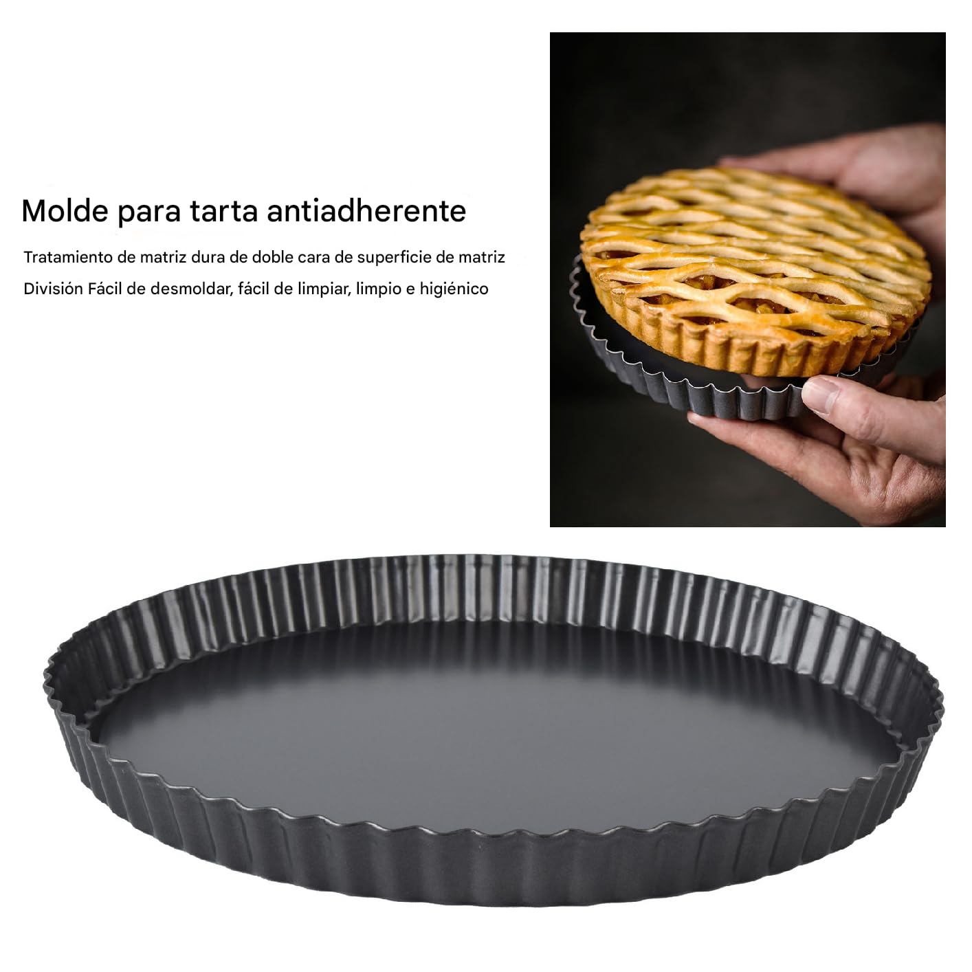 YOUTHINK Non Stick Tart Pan, Rust Proof Carbon Steel Baking Supplies with Removable Bottom for Cakes Dessert Making