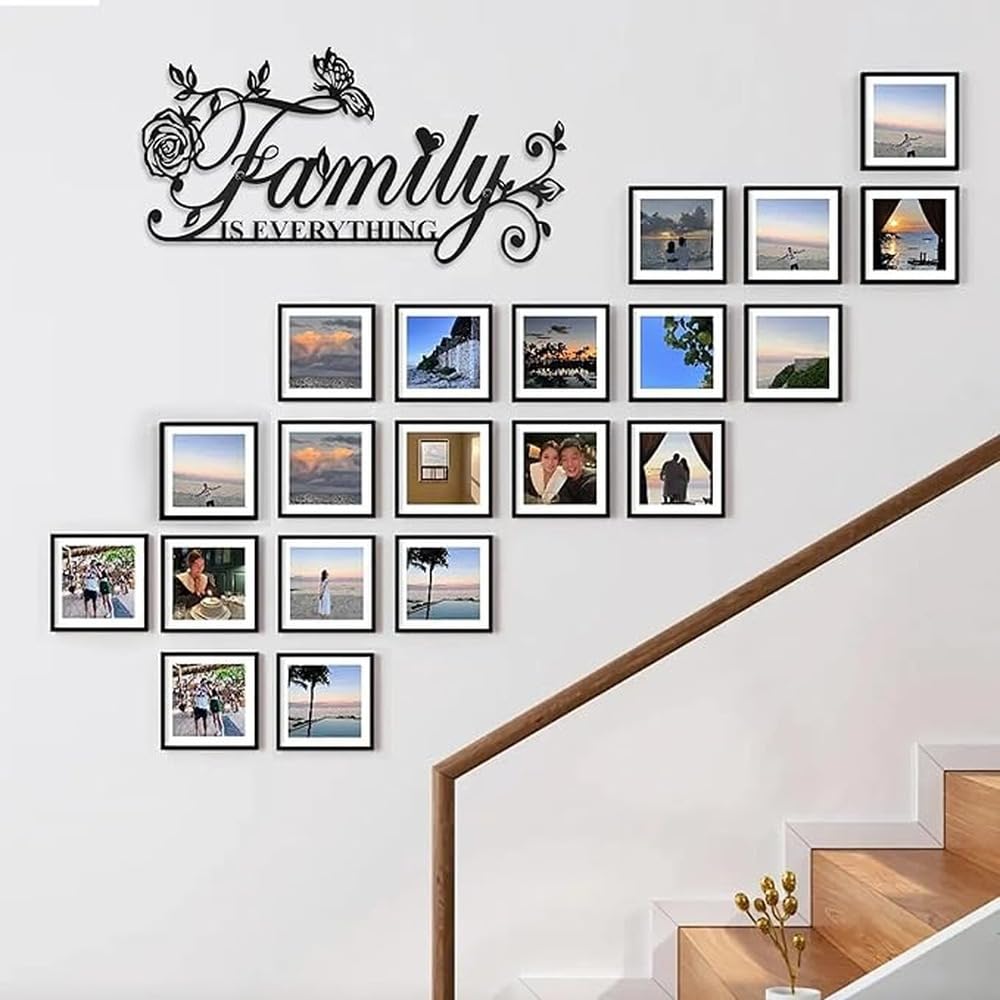 CYDZSRA Personalized Photos For Wall Featuring Rustic Family Signs For Home Decor Wall Elegant Black Metal Unique Is Contains