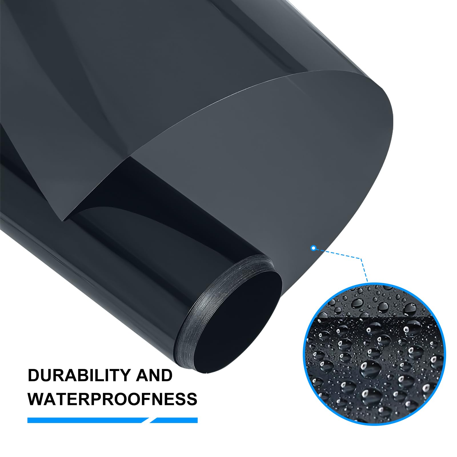 Película adhesiva estática negra para ventana, 25 % VLT (privacidad gris profundo), rollo de 75 cm x 6 m para privacidad, oscurecimiento y control de calor, extraíble y reutilizable, sin pegamento ni