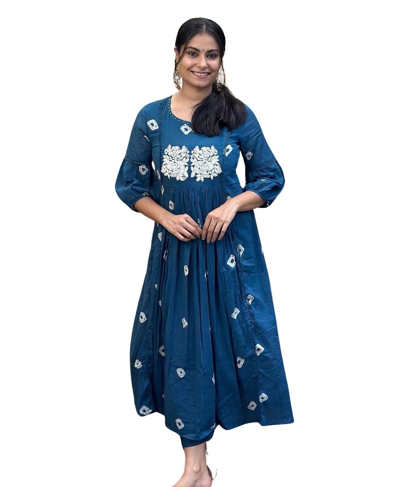 Women's Cotton Hand Block Printed Anarkali Kurti-image-27