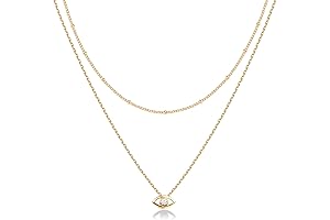 PAVOI 14k Gold Plated Evil Eye Necklace