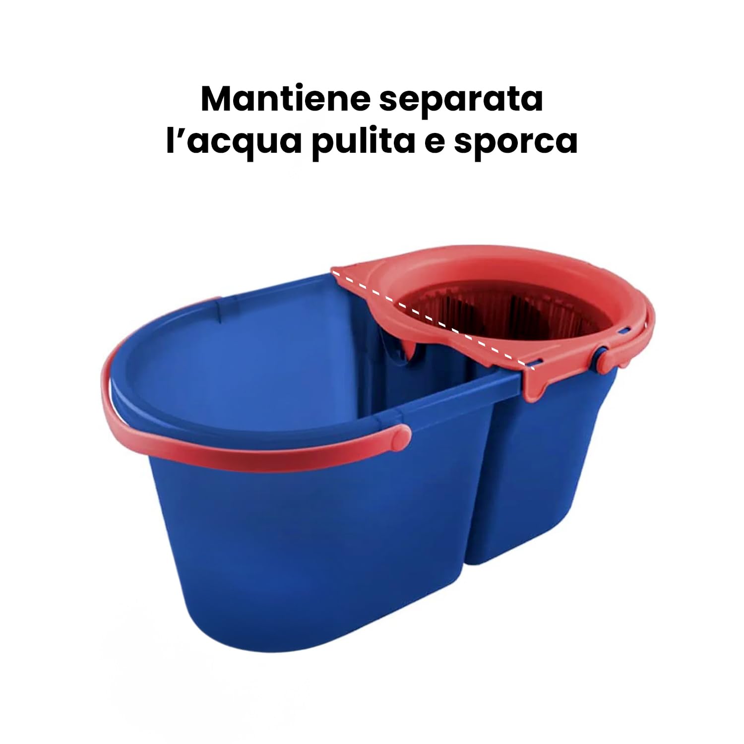 Kit de Limpieza eficaz para Suelos y Superficies – Juego de fregona y Cubo con Sistema escurridor