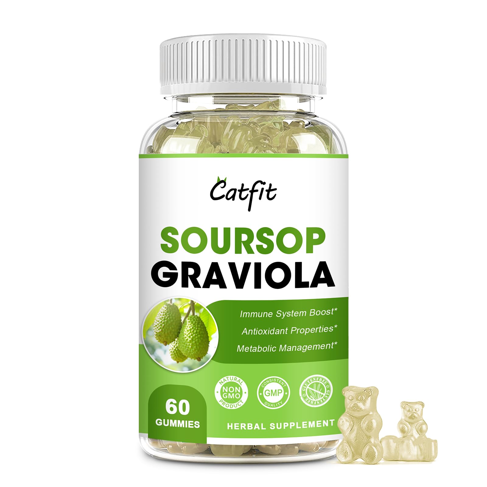 Catfit Mushroom Coffee, Soursop Graviola, Gluten Free, Litchi Flavor