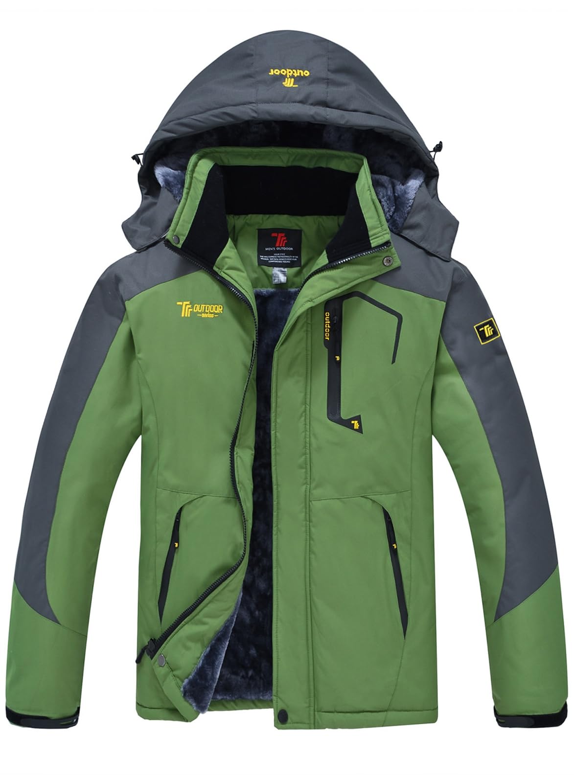 YSENTO Herren Skijacke Winterjacke Softshelljacke Wasserdicht Warm Gefüttert mit Abnehmbarer Kapuze