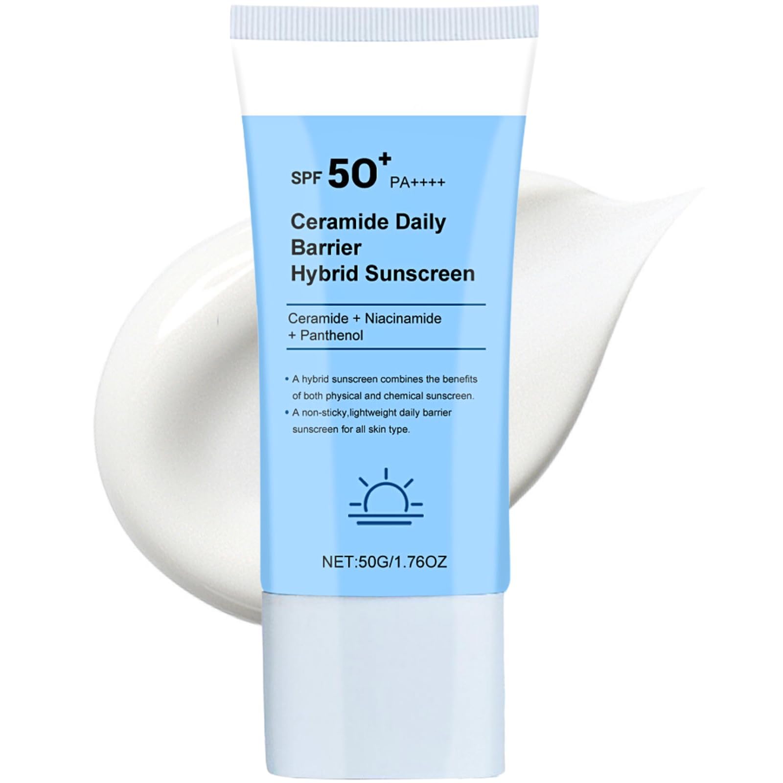 NALACAL Sunscreen SPF 50 PA++++, Sun Block, Factor 50 Face Cream, Sunblock SPF 50 Face Moisturiser, Fresh Waterproof All Day Sun Cream Against UV, Moisturizing Sun Cream, For Relieve Redness, Sunburn