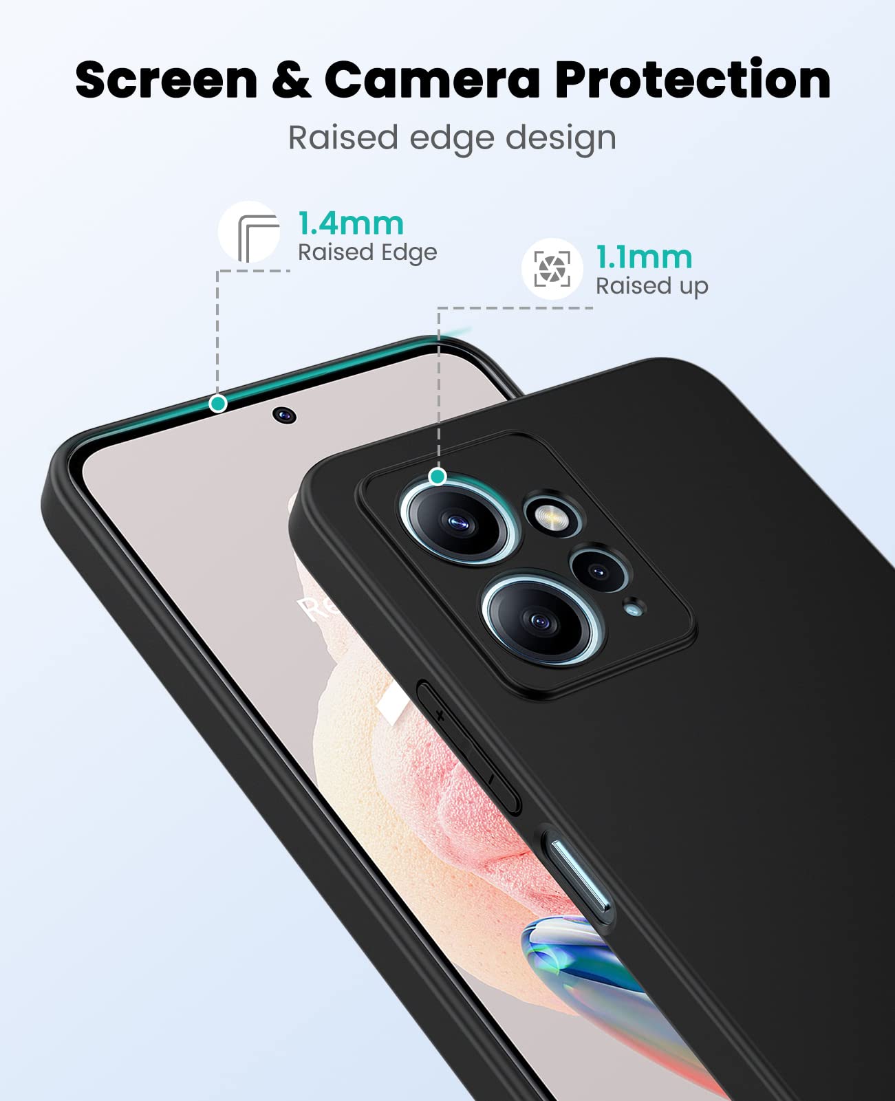 SineOrdo Cover Xiaomi Redmi Note 12 4G Custodia, Custodia Sottile