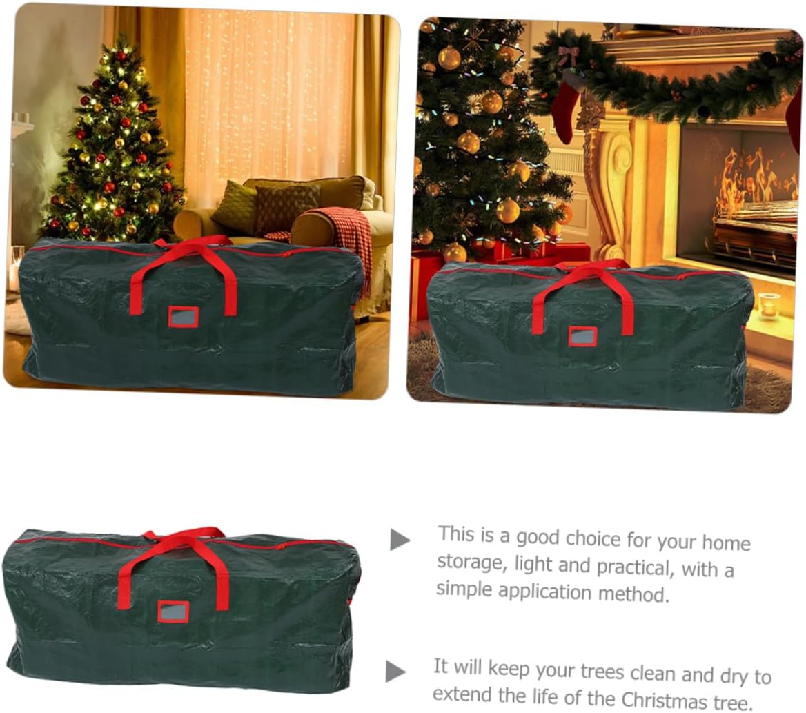 Christmas Tree Storage Bag with Handles Large 135x34x68cm Green Zippered Organizer Sturdy Holiday Decoration Container for Home Storage