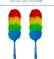 Vista 6 de Paquete de 2 plumeros estáticos mejorados de 19 pulgadas, beandable y lavable, más fibras más grandes, menos pérdida de plumero de fibra