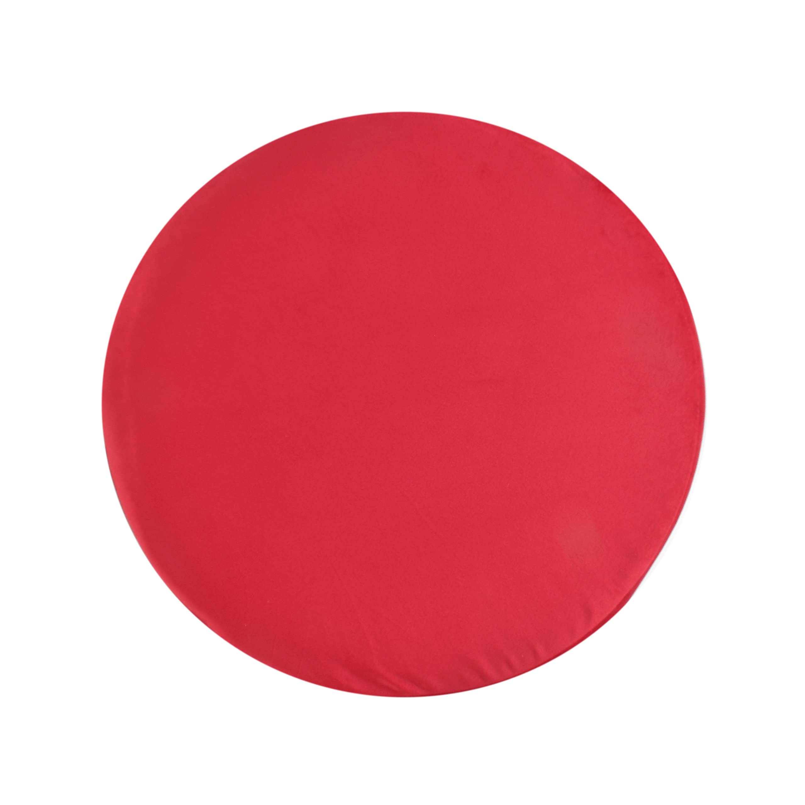 NACIA Velvet Upholstered Ottoman Stool with Wooden Legs | Round Pouffe Footrest Seat for Living Room Bedroom Balcony | Compact Foot Stool for Sitting Home Decor Furniture, 18 Inch (Pink, Set of 1) 3