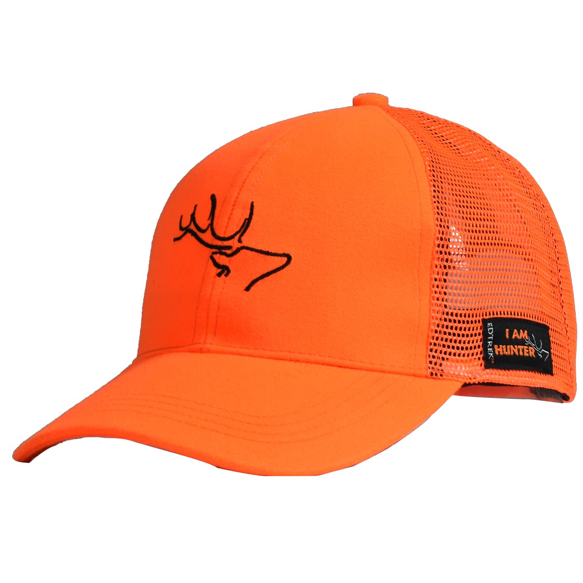 EDTREK Oversize XXL Performance Trucker Mesh Hunting Fishing Cap - Big Head's Camo and Blaze Orange Hat, Hunter Safety Blaze Orange, One size