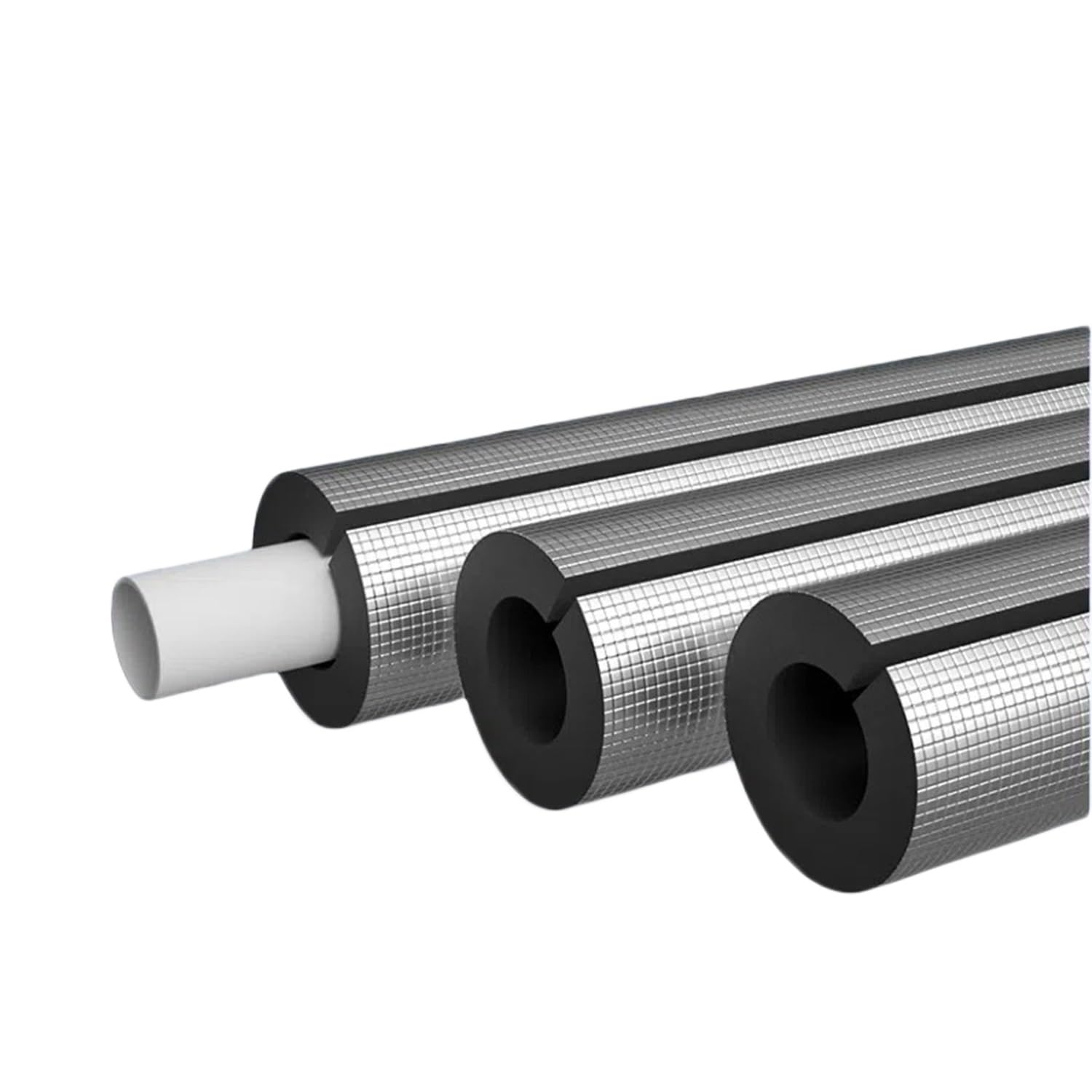 Tubo isolante in schiuma da 1/4" a 6" Tubo avvolgente autoadesivo for scaldabagno Linea AC 1pcs(ID 3"xT 1-1/5")