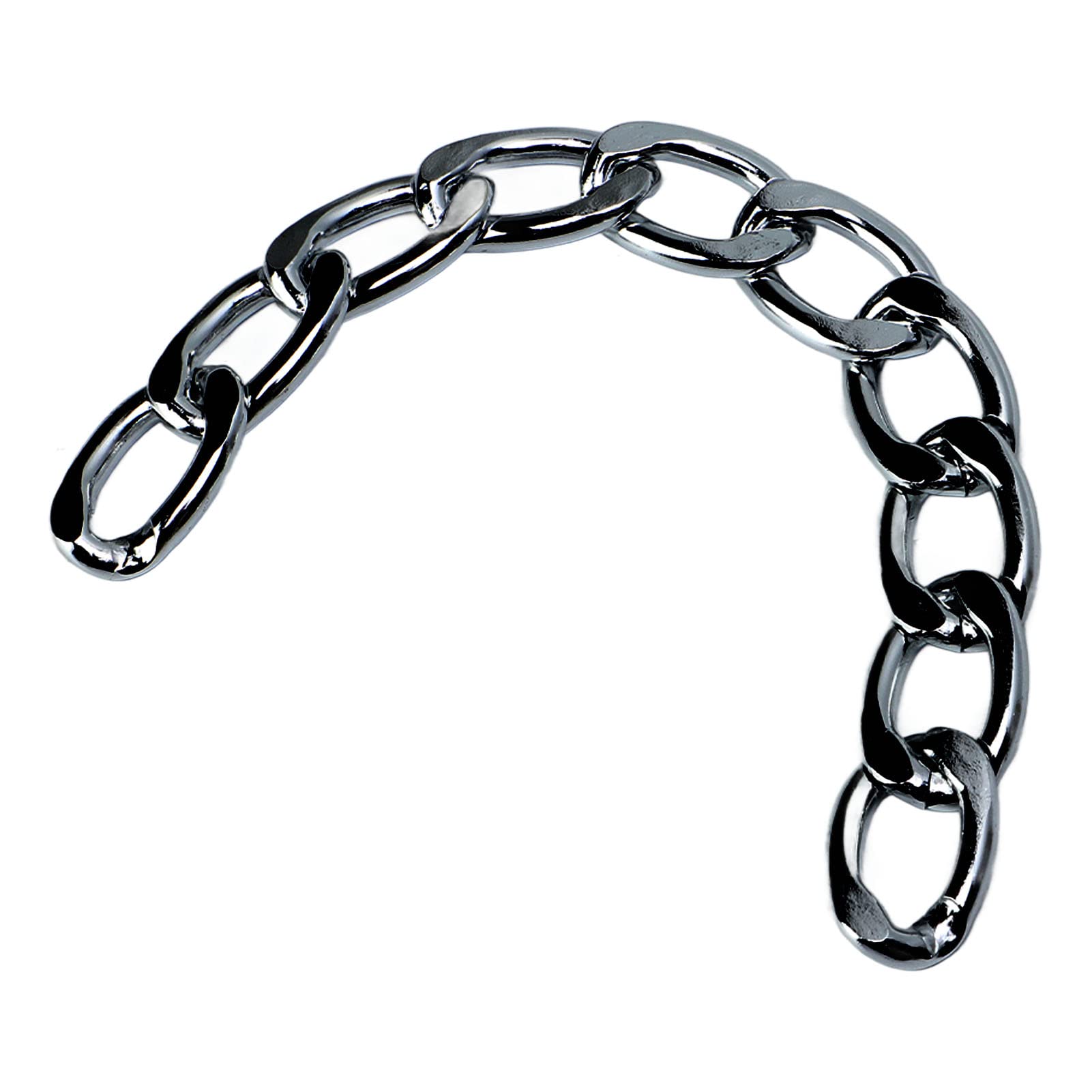 Cadena de monedero de 10 m, correa de cadena plana de metal, cadenas de bordillo, correa de cadena de monedero de aluminio, correa cruzada, accesorios para bolso, cadenas para la fabricación(Gris)