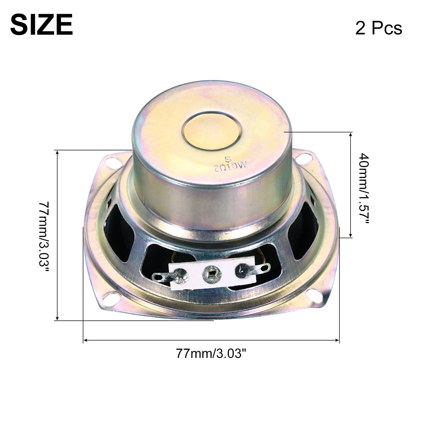 uxcell 2 Pcs 10W 8 Ohm Small Speakers Metal Shell Square Internal Micro Anti-Magnet Speaker for Mini Speakers DVD EVD Multimedia Mobile Portable Advertising Machine