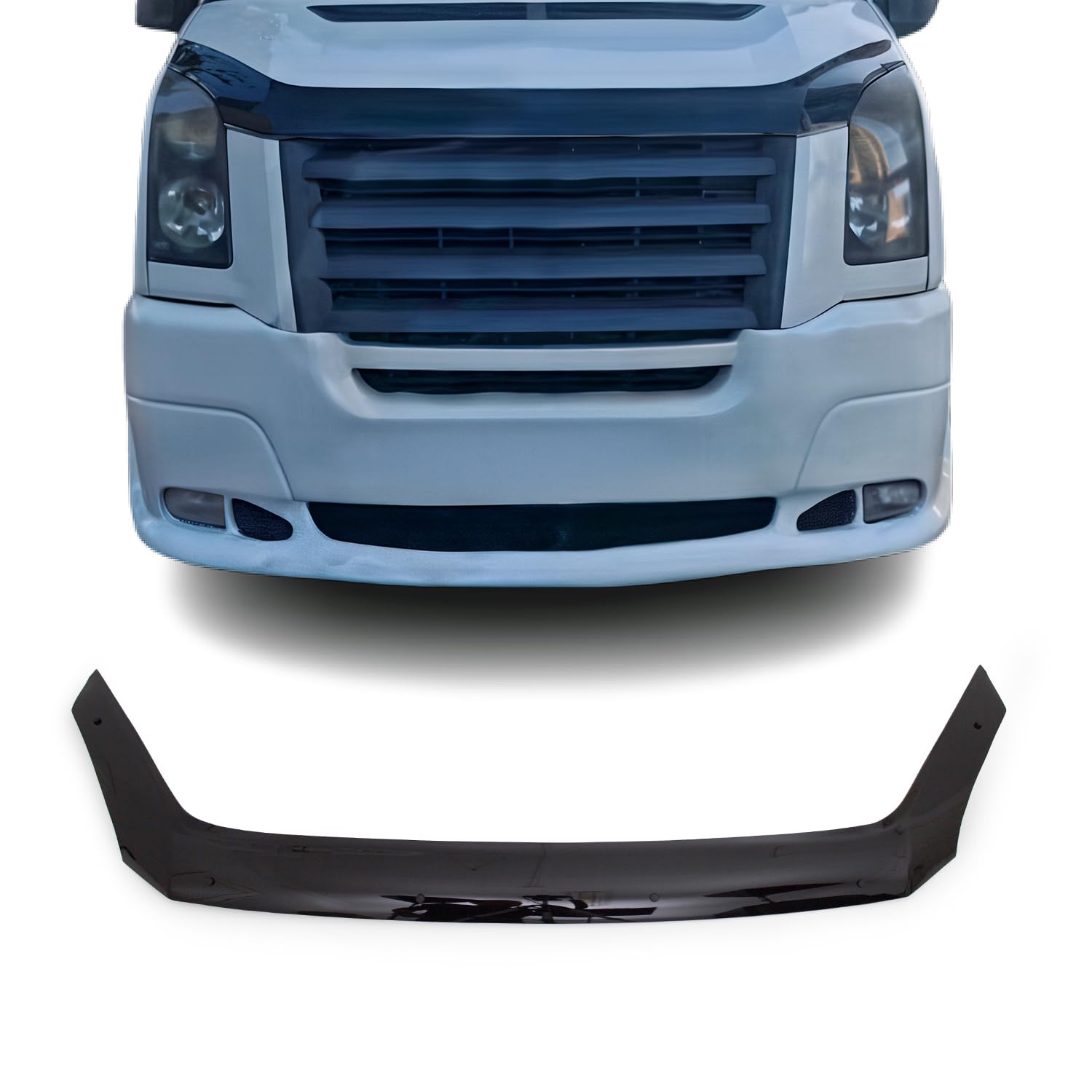 OMAC Motorhauben-Deflektor Für VW T5 (2010–2015) – Schwarzer Steinschlagschutz Für Haube & Scheibe