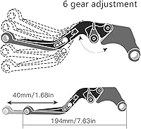 Vista 3 de Motorcycle Accessories Motorcycle Non-Slip Handle Grips and Foldable Brake Clutch Levers Set for Yamaha XT660 XT 660 2004-2017