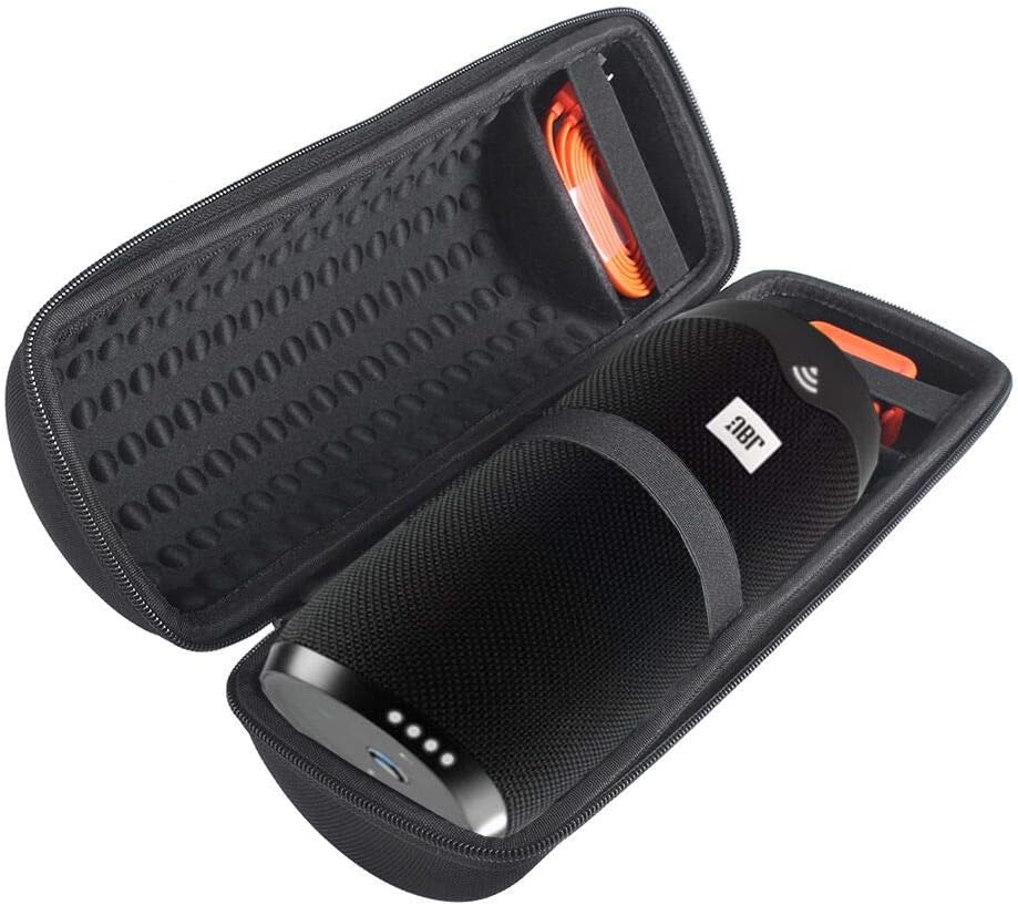 Seracle PU Carrying Sleeve Case Travel Pouch Bag Protective Cover for JBL LINK 20 LINK20 Speaker-Extra Space for Plug&Cable (Black)
