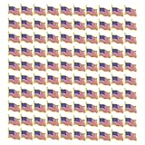 TANG SONG 100PCS American Flag Waving Lapel Pins United States USA Badge Pin Patriotic Enamel Suit Jacket Lapel Pin