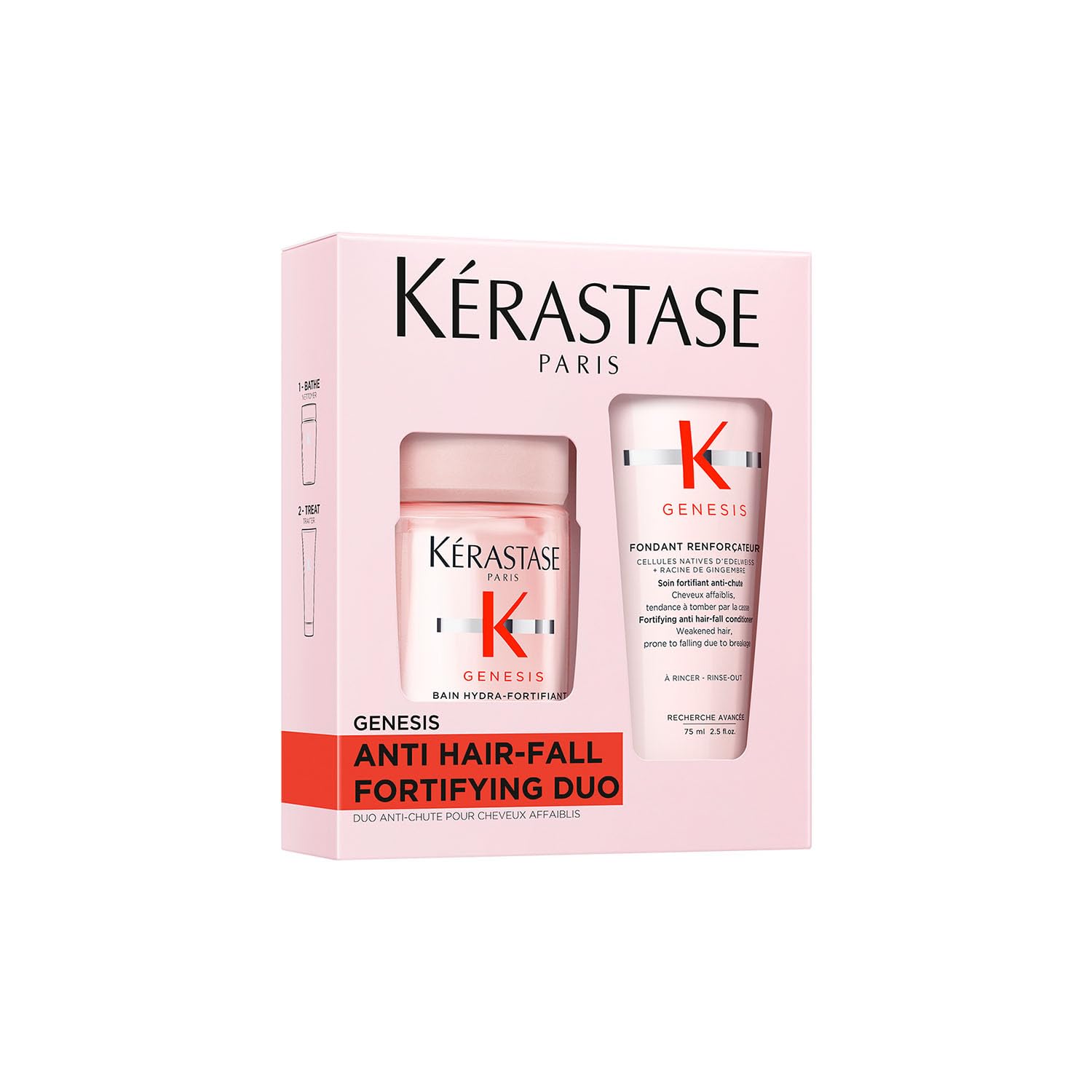 Kérastase, Genesis, Care Routine with Shampoo & Conditioner Trial Set for Fine and Brittle Hair, Against Hair Loss and Hair Breakage