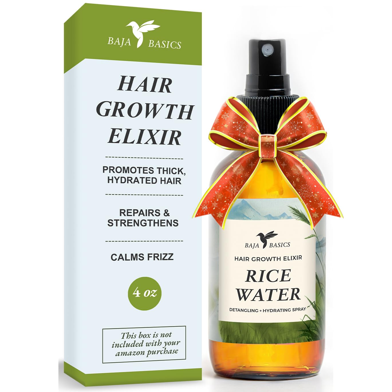 Rice Water For Hair Growth - Detangling Moisturizing Conditioner - Hair Strengthening, Thickening Spray - Nourishes Scalp and Boosts Shine - Hydrates Dry, Split Ends