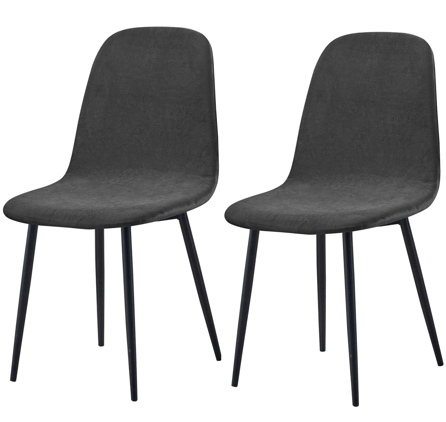 Housse de chaise shell en velours noir extensible | Protection pour chaise longue de cuisine