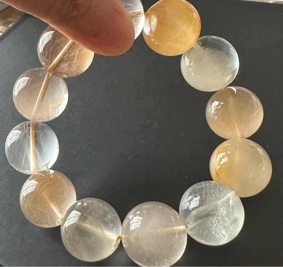 楽天市場】鑑別書付き！サゲニティッククォーツ ブレスレット 約11mm玉