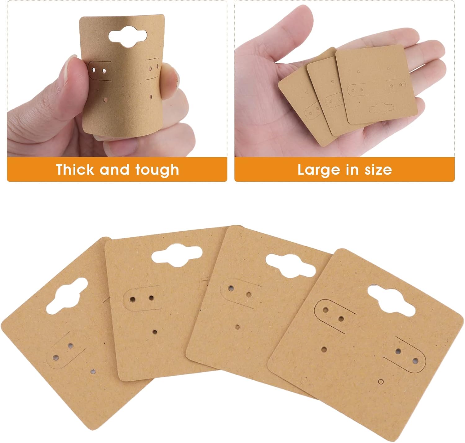 Tarjetas De Exhibición De Pendientes De Cabeza De Gato De Dibujos Animados Etiquetas De Papel Kraft En Blanco Con Dos Agujeros Diseno Para