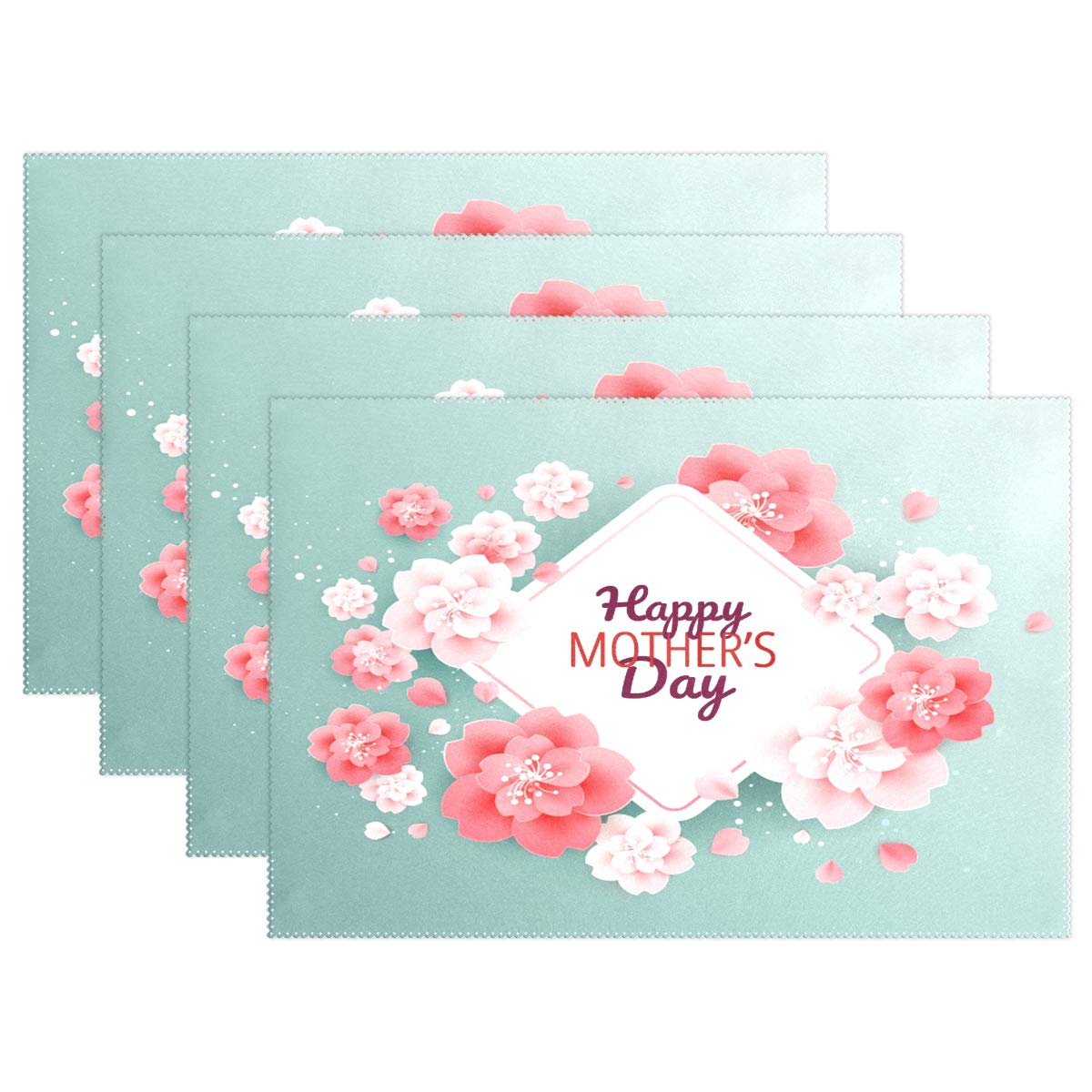 set di 6 tovagliette all'americana con stampa Happy Mother's Day