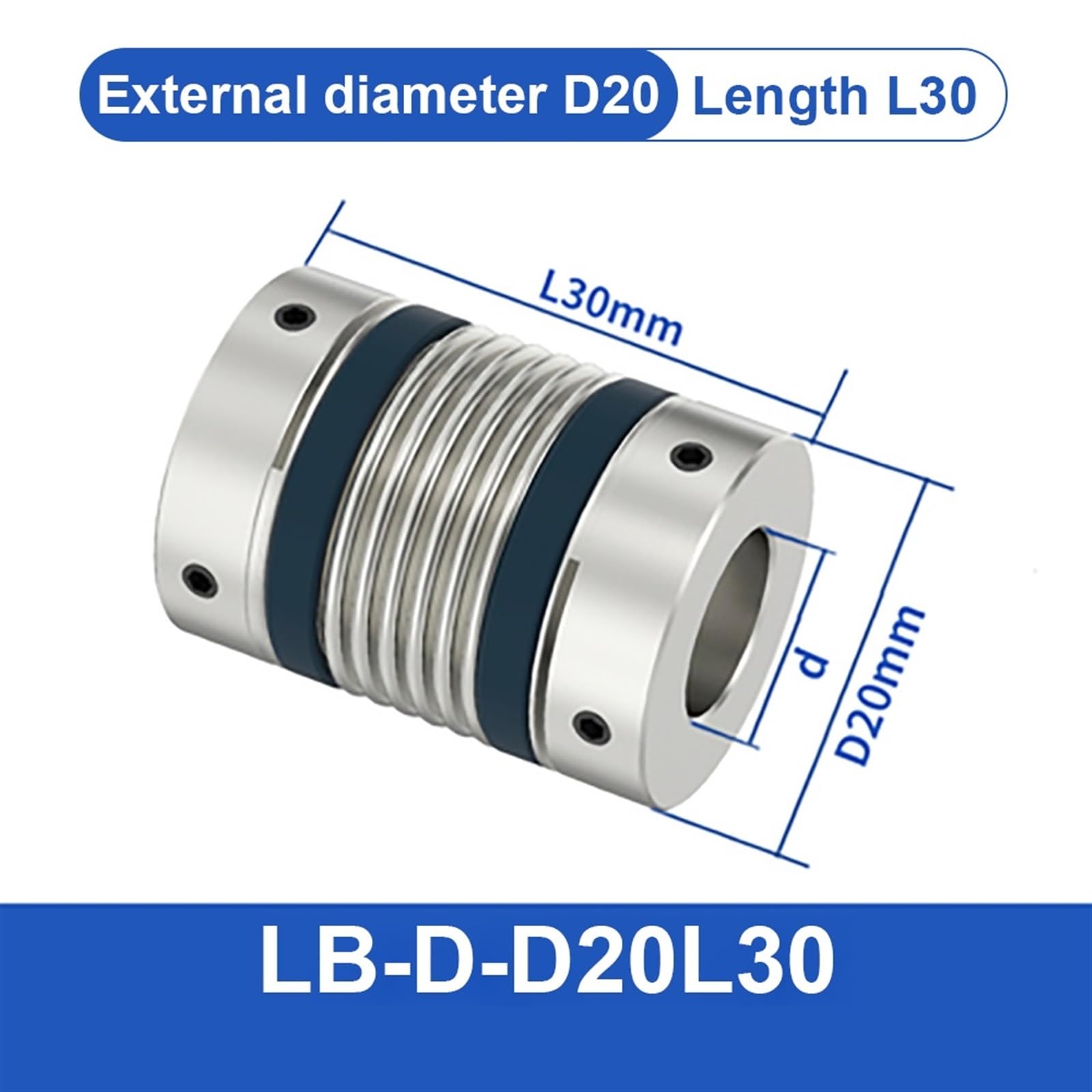 Amazon.com: Shaft Coupling LB D20L30/34 Bellows Flexible Motor Coupler  Aluminium High Elasticity Universal Joint 3D Printer Cardan(LB-D More to  Contact) : Industrial & Scientific