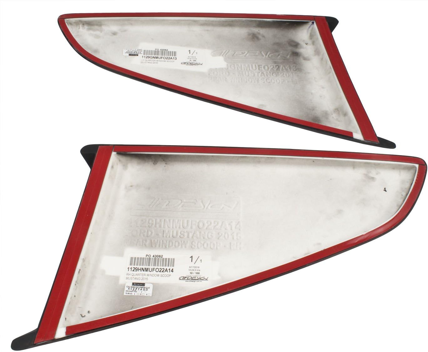 2015-2017 OEM Mustang Coupe Side Quarter Window Scoops - Magnetic Gray J7