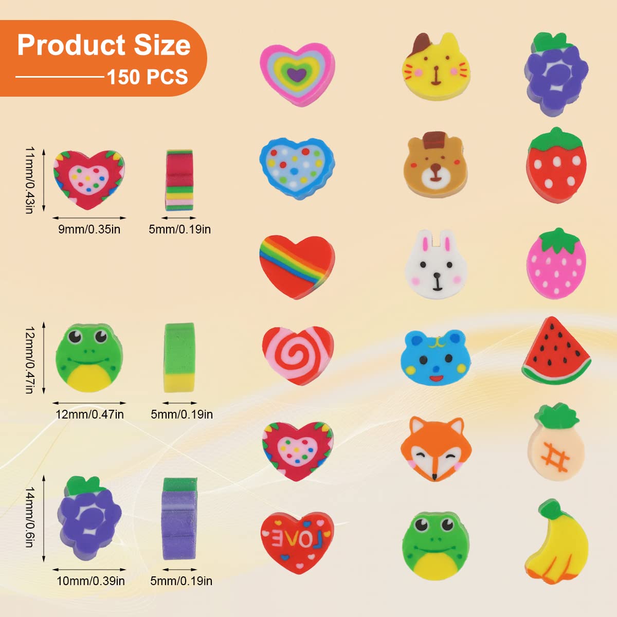 100 Gomme Da Cancellare A Forma Di Animali - Mini Gomme Carine Per Studenti, Regali