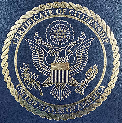 U.s. Citizenship And Naturalization Certificate Holder. Gold American Eagle Logo 'Certificate Of Citizenship', Padded With Cover. #TOP3