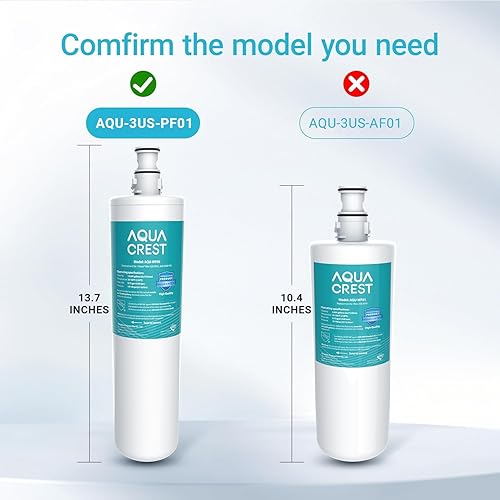 Miniatura 3 de Filtro de agua AQUACREST 3US-PF01 para debajo del fregadero, repuesto para Advanced 3US-PF01, 3US-MAX-F01H, 3US-PF01H, Delta RP78702, Manitowoc