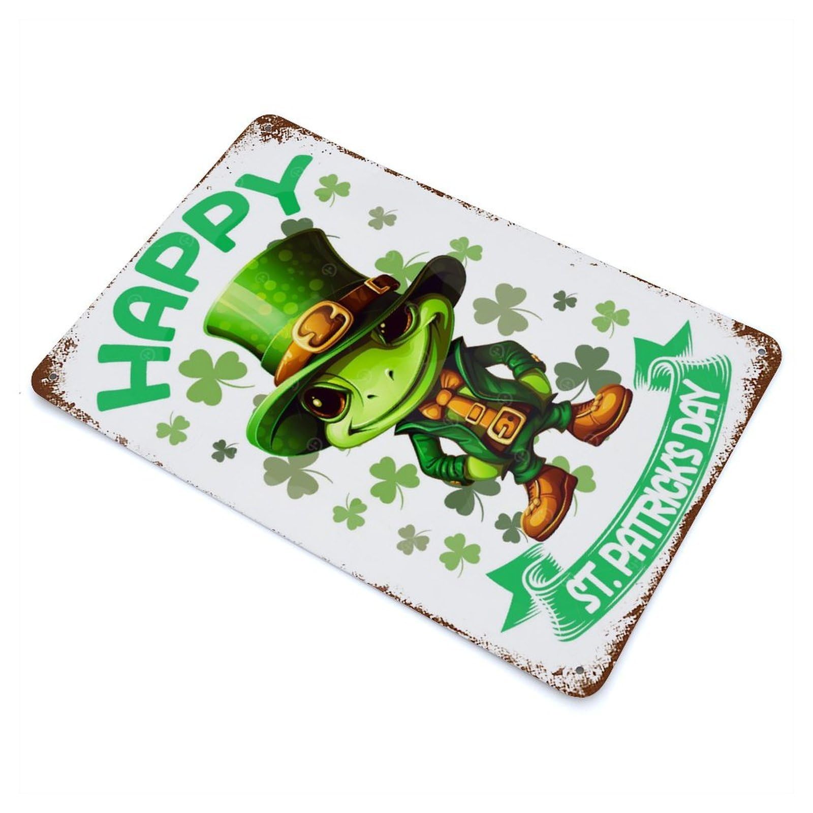 Gecko Saint Patricks Day Retro Metal Sign 11.8"x7.9", for Pub, Kitchen And Man Cave Decor, Retro Wall Decor
