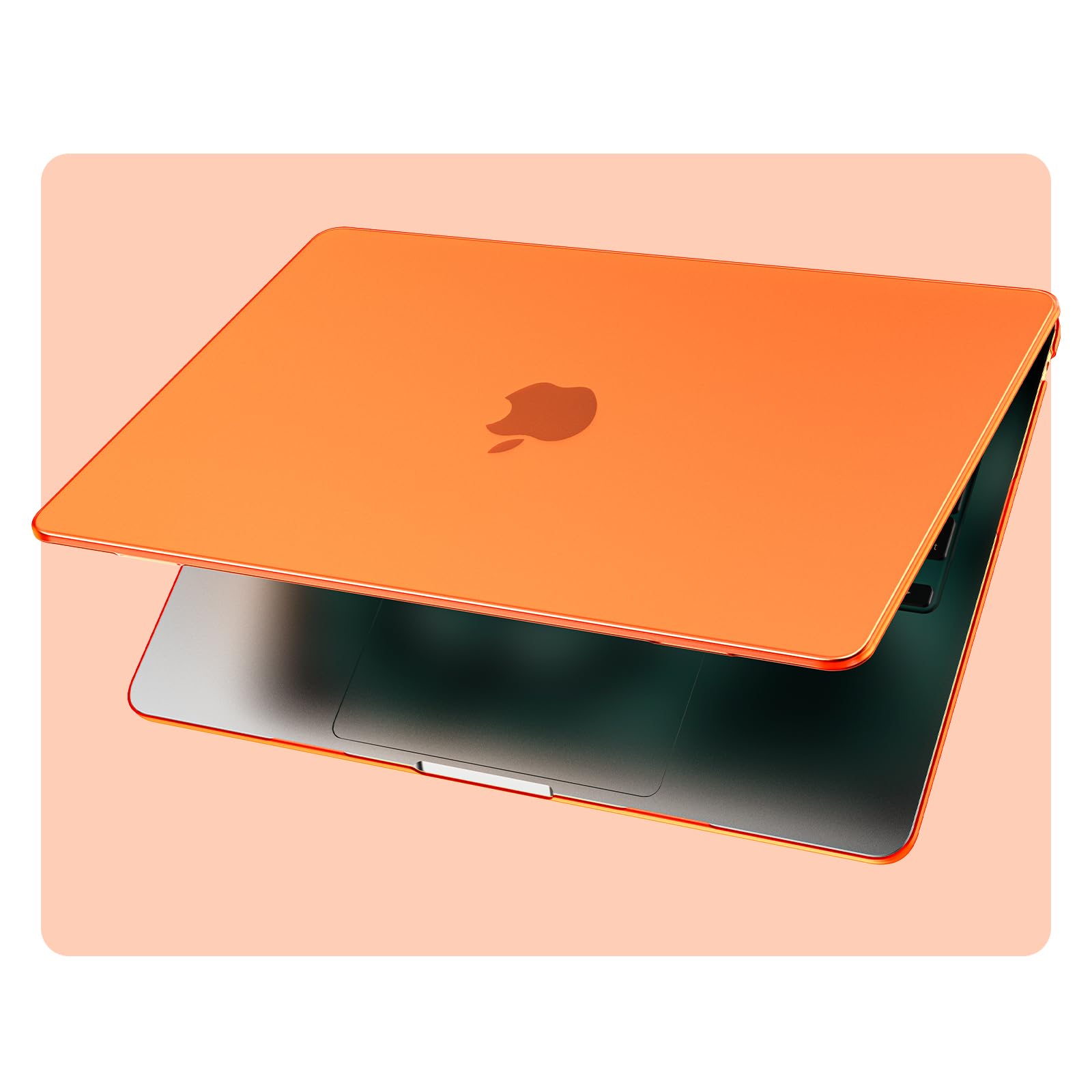 EooCoo Cover Compatibile con MacBook Air 13 M5 M4 M3 M2 2026 2025 2024 2022 Custodia Rigido Ultrasottile per Mac Book Air 13,6 Pollici A3449 A3240 A3113 A2681, Arancione cosmico Opaco