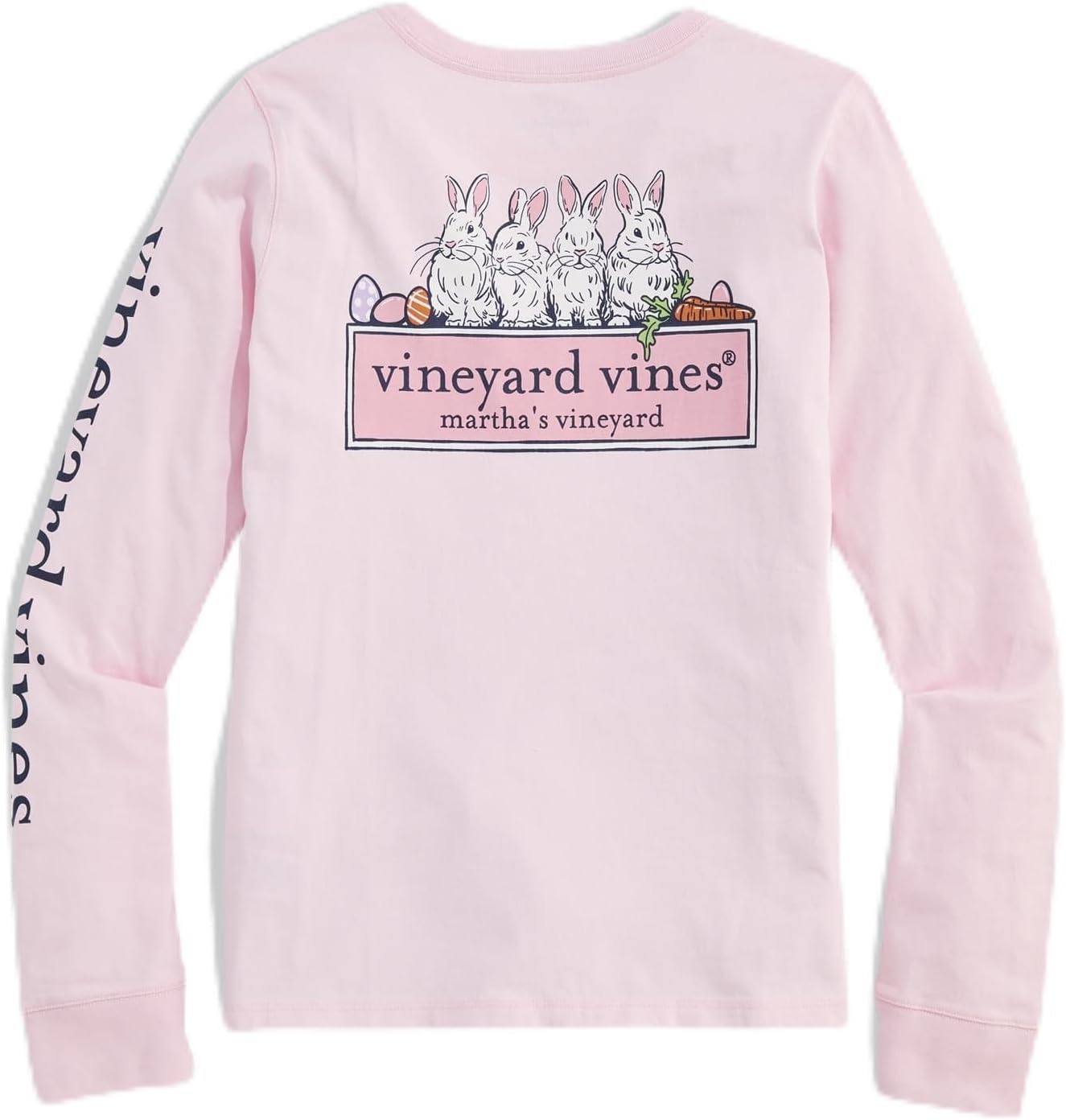 Vineyard Vines Girls' Girls' Bunny Logo Box Long-Sleeve Pocket Tee