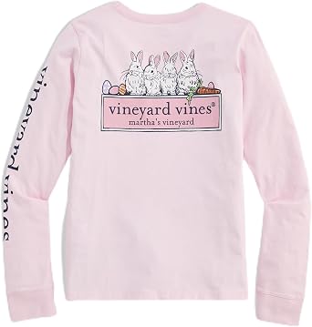 vineyard vines Girls Bunny Logo Box Long-Sleeve Pocket Tee