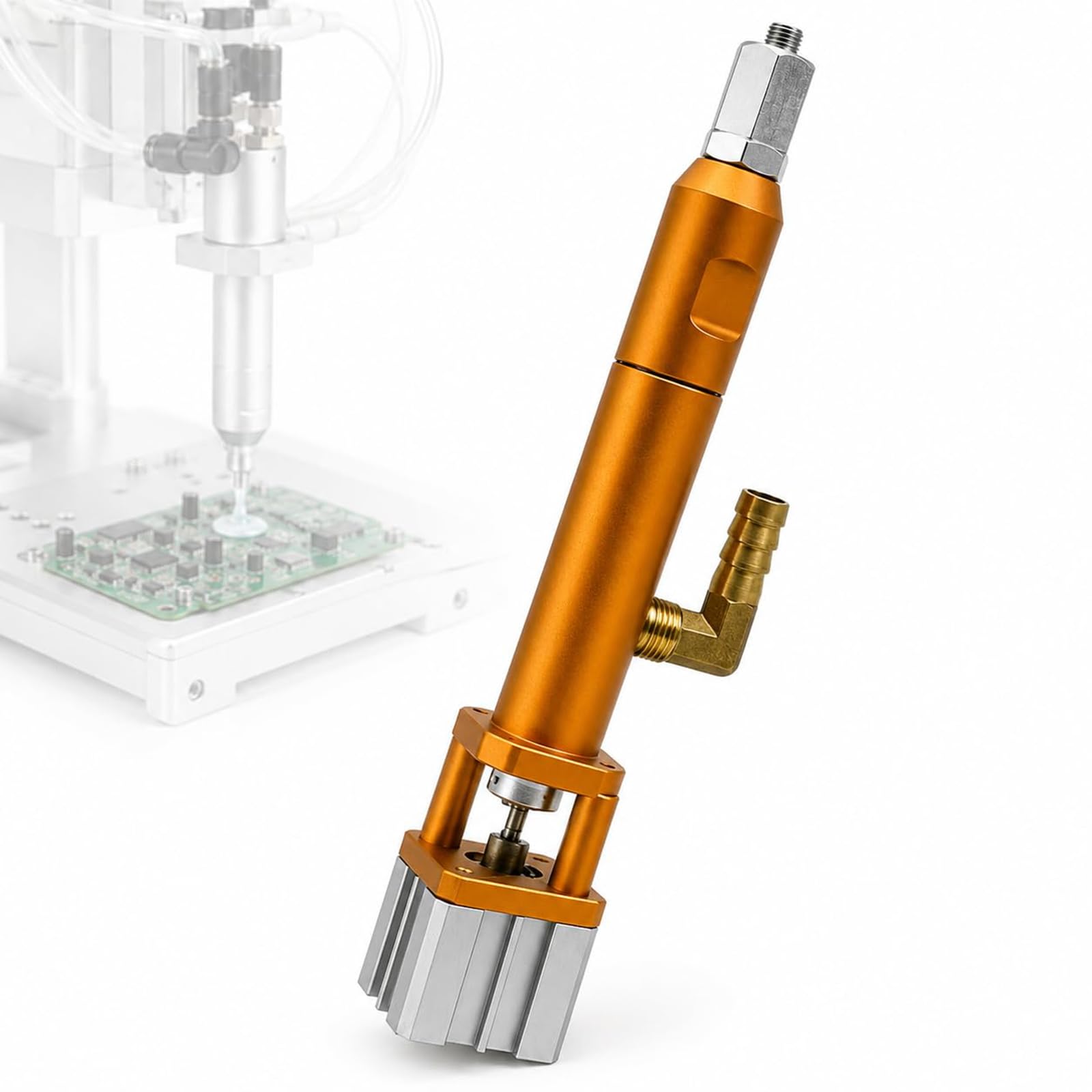 XCSCUK Manual Pneumatic Glue Dispensing Valve, Large Flow Silicone Dispensing Valve, Operating Viscosity 1-10000 Cps, Working Air Pressure 4-7 Kgf/cm (Gold)