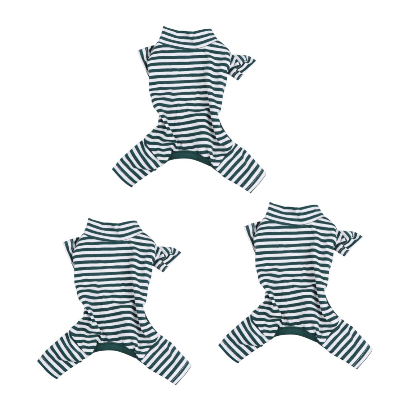 SUPVOX 3pezzi Tutina Jumpsuit Cotone Per Cani Di Piccola Taglia Costume Stile Stripes Verde Xs Per Inverno Comoda e Facile Da Indossare Perfetta Per Passeggiate e Foto Speciali