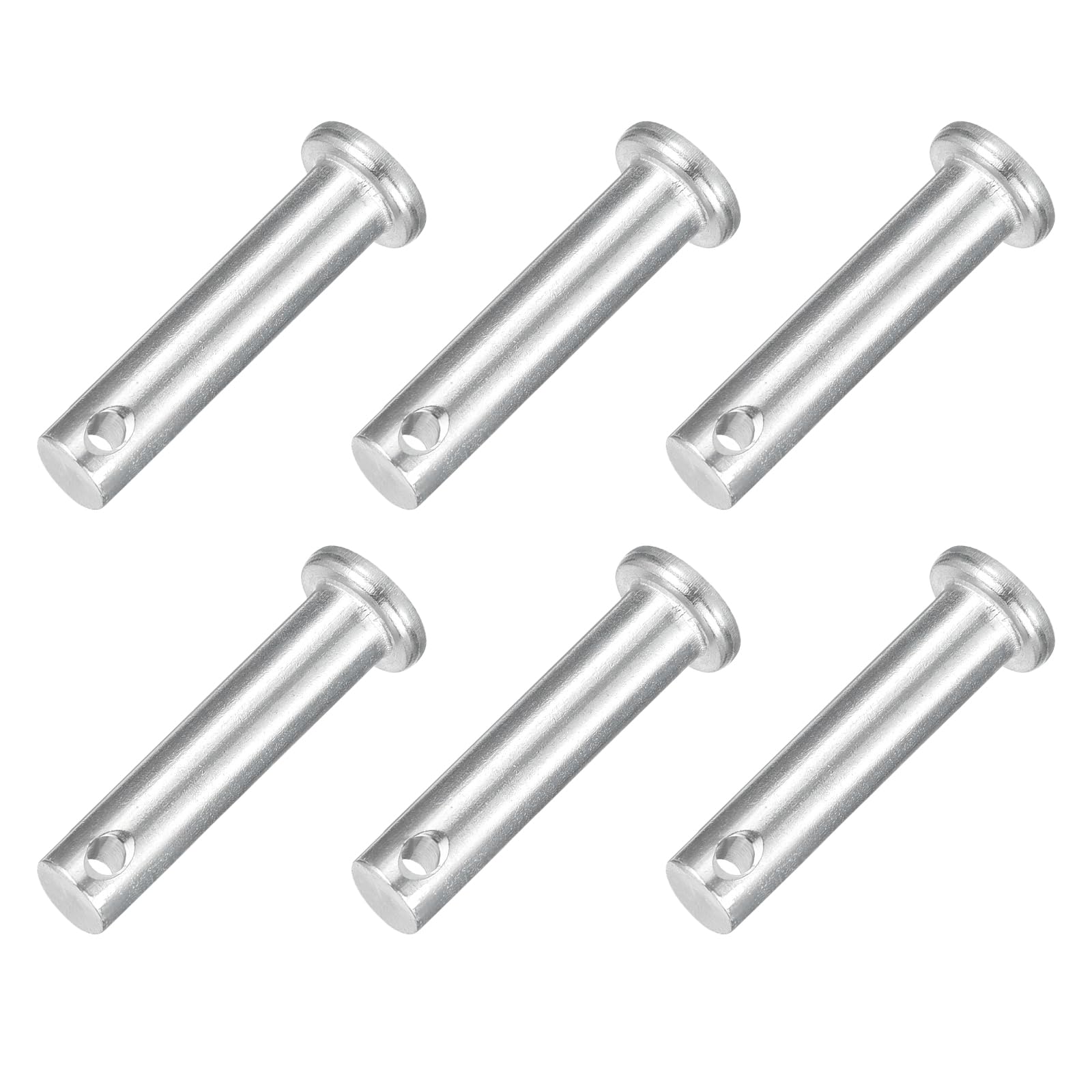 sourcing map 6Pcs M8 x 35mmSingle Hole Clevis Pins, 304 Stainless Steel Flat Head Clevis Pins Hitch Pin for Trailer Latch, Mechanics Repair, Furniture Installation, Industrial Equipment