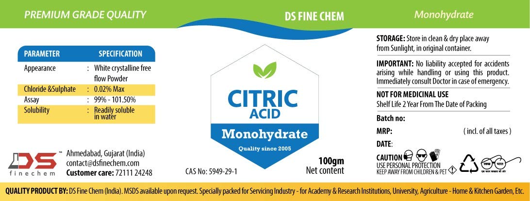 DS Fine Chem 1kg Citric Powder Combo pack of 2 of 500gm each-picture-17