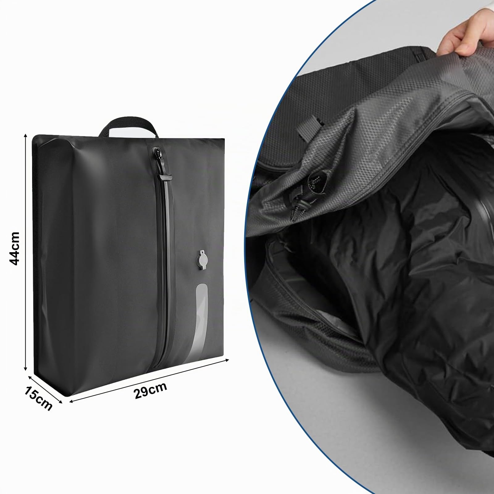 3 Piezas Bolsas Vacio Ropa, Bolsas Vacio Ropa Viaje, Bolsas Compresion Viaje, con ventana transparente y asa, ahorra espacio, para maleta, mochila