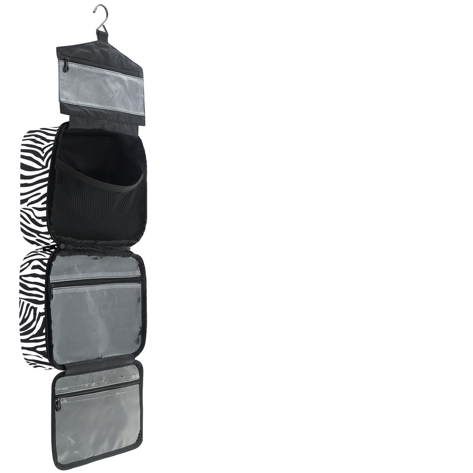 YNNALE Sewing Supply Organizer Bag, Black and White Zebra Skin Portable Sewing Bags with Pockets&Hanger, Sewing Storage Box Case for Sew Supplies/Kit/Tools/Accessories (BAG ONLY)