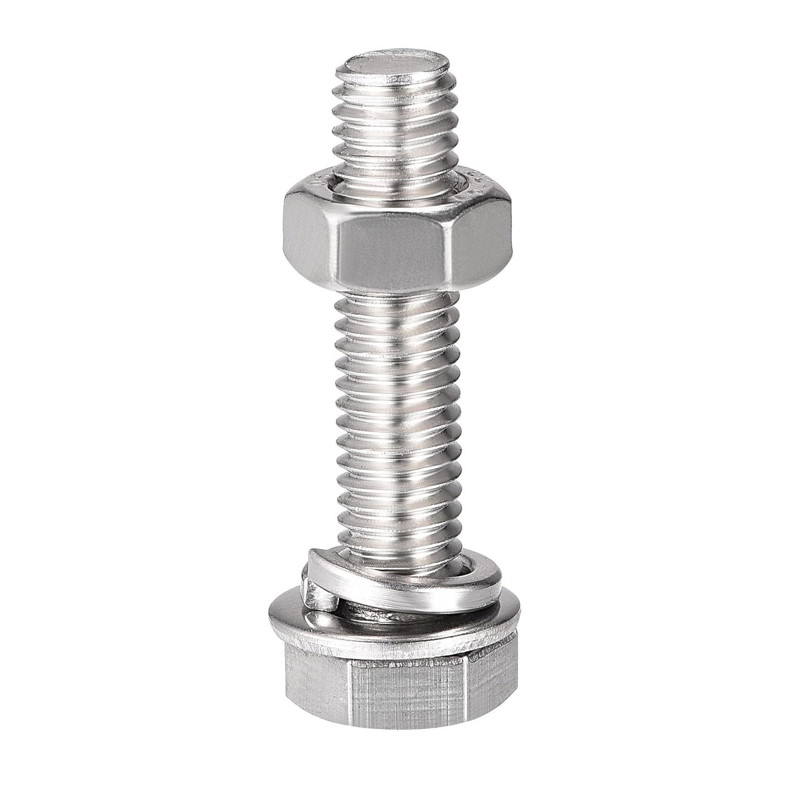 TOP-VIGOR 10Pcs M8 x 35mm Hex Head Screws Bolts, Nuts, Flat & Lock Washers Kits - Image 4