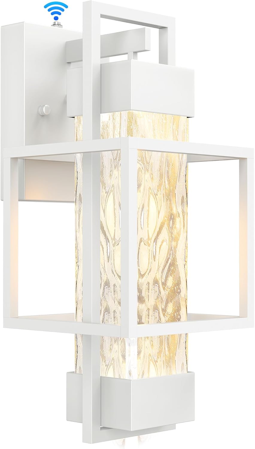 Modern Outdoor Light Fixture Dusk to Dawn Outdoor Lighting, 15" H Exterior Wall Sconce Waterproof Porch Light, Outside Light for House with Water Glass for Garage Doorway, Oil Rubbed Bronze