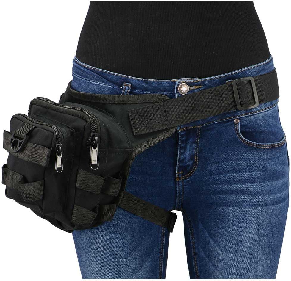 Milwaukee Performance MP8841-BLACK-PCS Black Textile Tactical Thigh Bag with Waist Belt