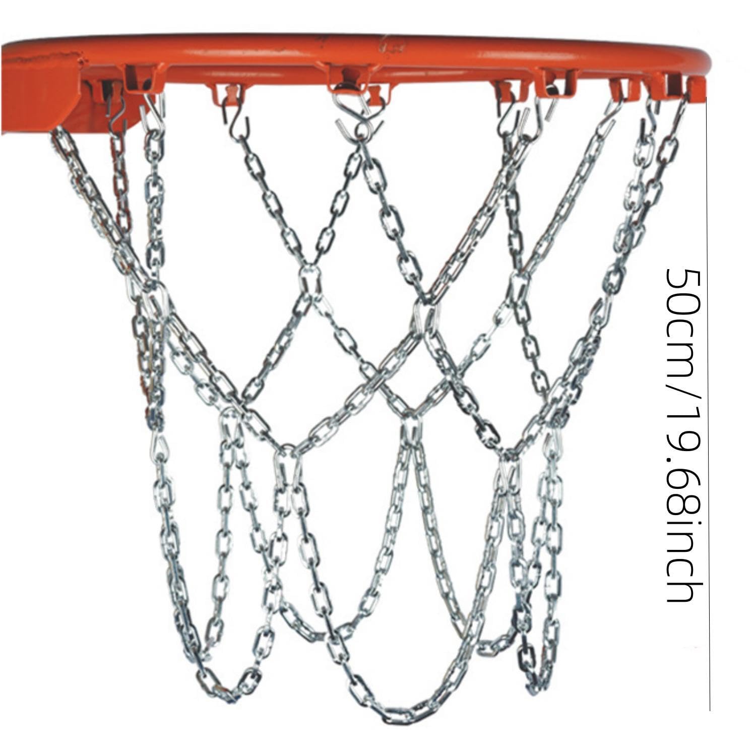 Aoser Rete Da Basket Resistente Con Catena - Netto Di Basket Per Canestro - Argento Metallizzato